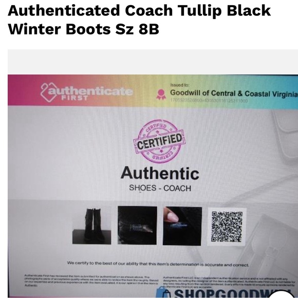 Authentic Coach black boots, warm and comfy, silver accents, size 8B - Picture 6 of 6